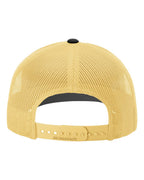 Rear View of Black/ Vegas Gold Snapback Trucker Cap - 112