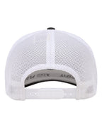 Rear View of Black/ White 110® Recycled Mesh Cap - 110R