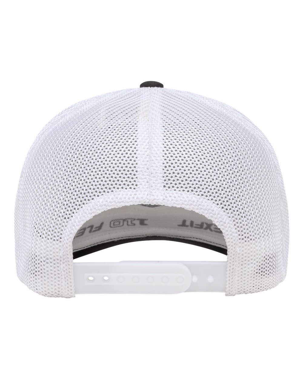 Rear View of Black/ White 110® Recycled Mesh Cap - 110R
