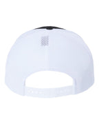Rear View of Black/ White 112+ R-Flex Adjustable Trucker Cap - 112PL