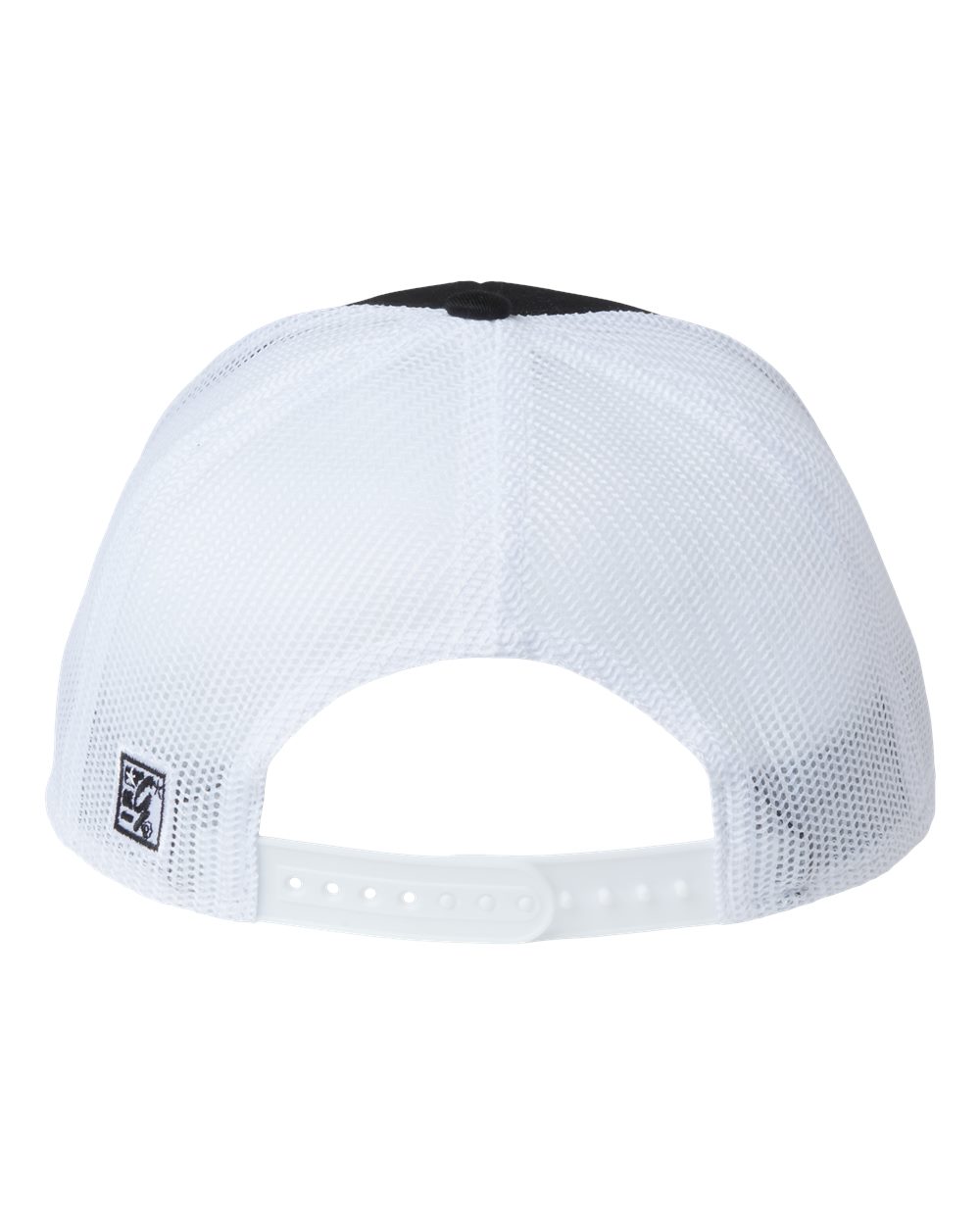 Rear View of Black/ White Everyday Rope Trucker Cap - GB452R