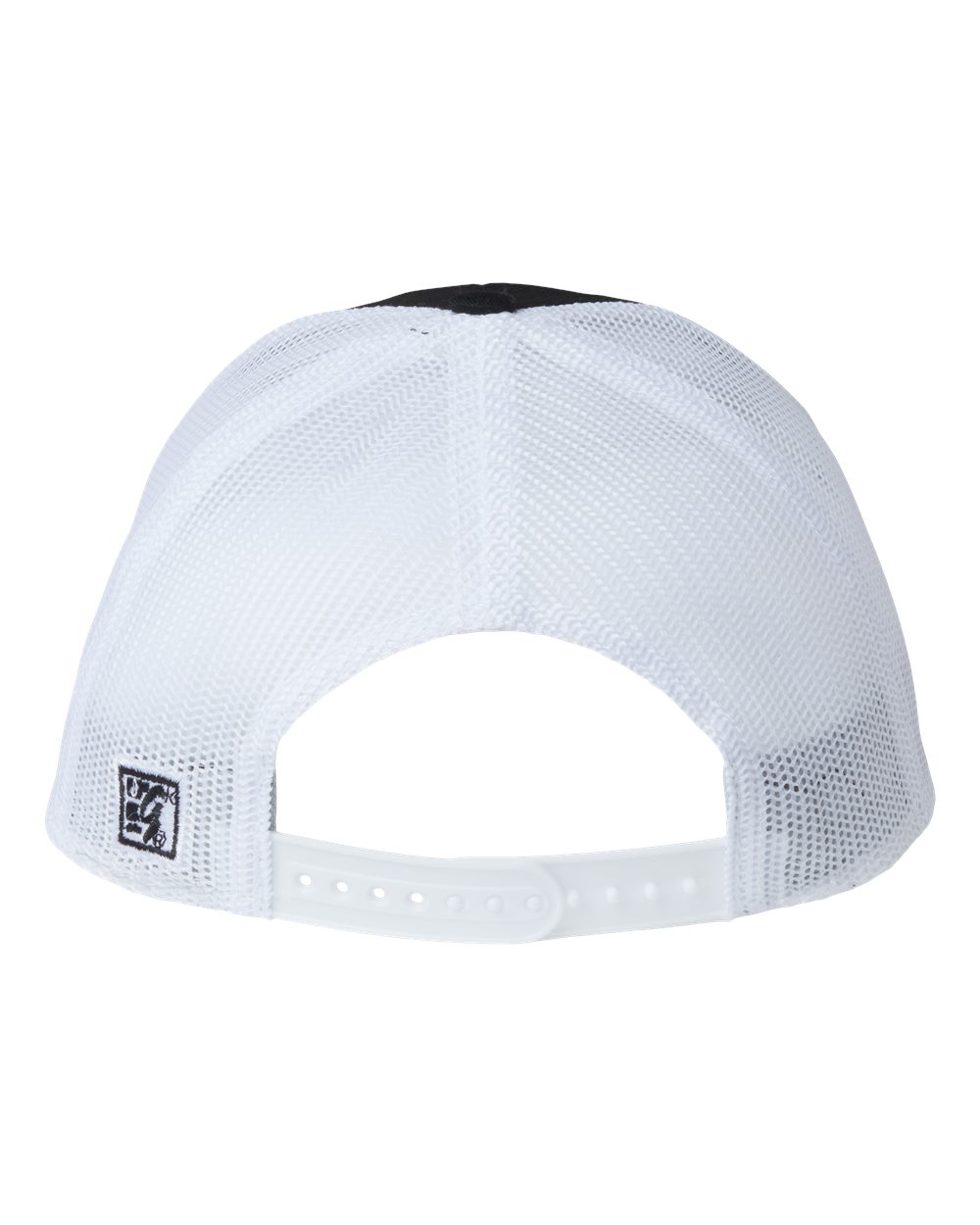 Rear View of Black/ White Everyday Trucker Cap - GB452E