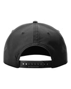 Rear View of Black/ White Five Panel Classic Rope Cap - 258