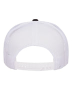 Rear View of Black/ White Five-Panel Classic Trucker Cap - 6006