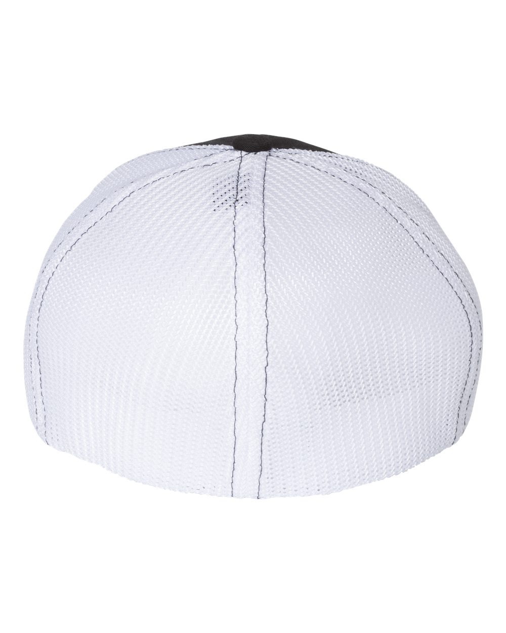 Rear View of Black/ White R-Flex Trucker Cap - 110