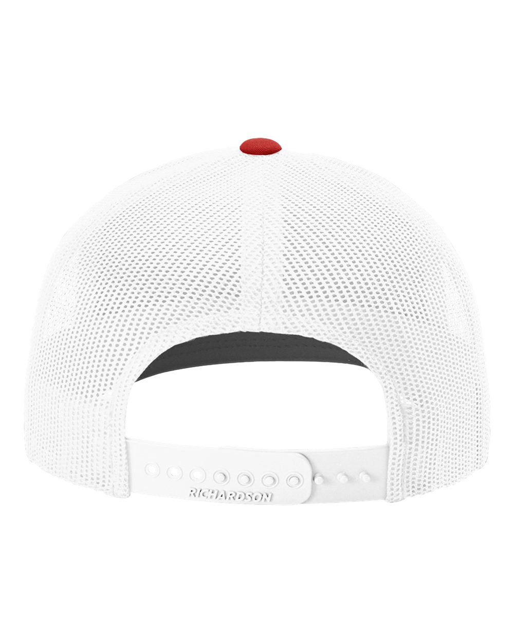 Rear View of Black/ White/ Red Snapback Trucker Cap - 112