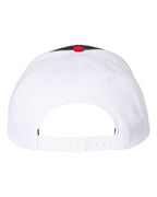 Rear View of Black/ White/ Red Twill Back Trucker Cap - 312