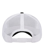 Rear View of Black/ White Retro Trucker Cap - 6606