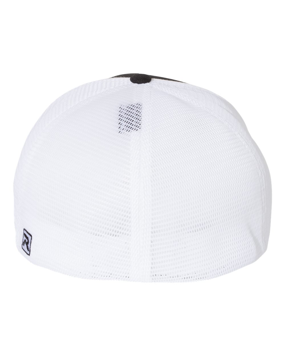 Rear View of Black/ White Split Pulse Sportmesh R-Flex Cap - 172