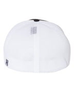 Rear View of Black/ White Split Pulse Sportmesh R-Flex Cap - 172