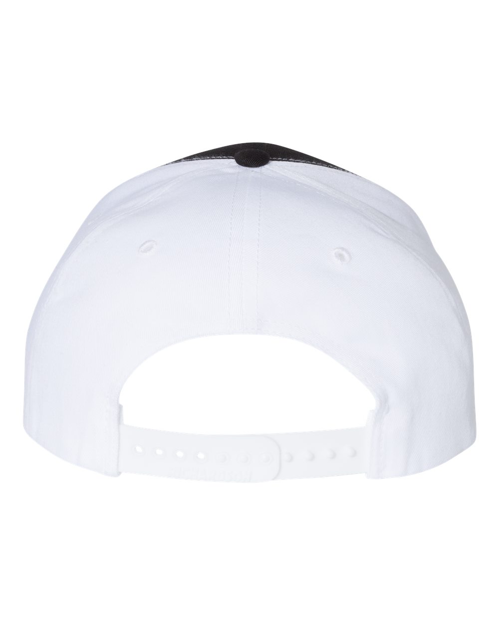 Rear View of Black/ White Twill Back Trucker Cap - 312