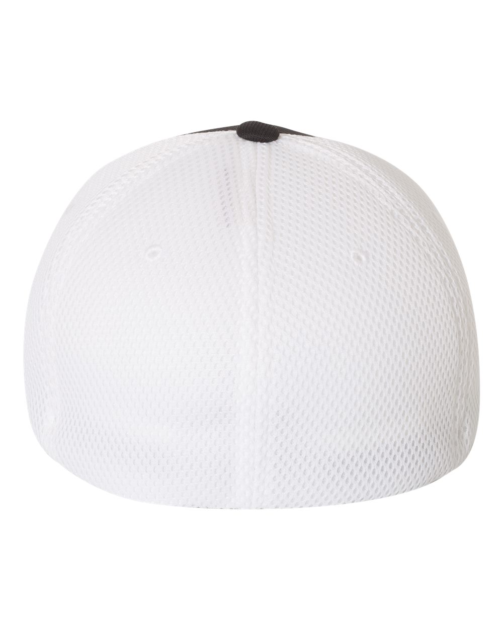 Rear View of Black/ White Ultrafiber Mesh Cap - 6533