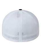 Rear View of Black/ White Unipanel™ Trucker Cap - 5511UP