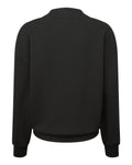 Rear View of Black Women's Luxe Mock Neck Sweatshirt - TD660