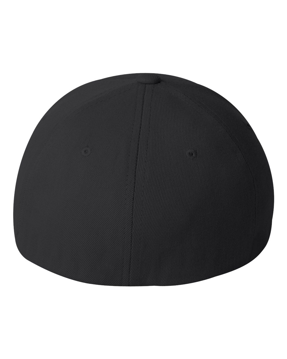 Rear View of Black Wool-Blend Cap - 6477