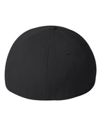 Rear View of Black Wool-Blend Cap - 6477