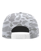 Rear View of Blizzard Duck Camo/ White Printed Umpqua Gramps Cap - 256P