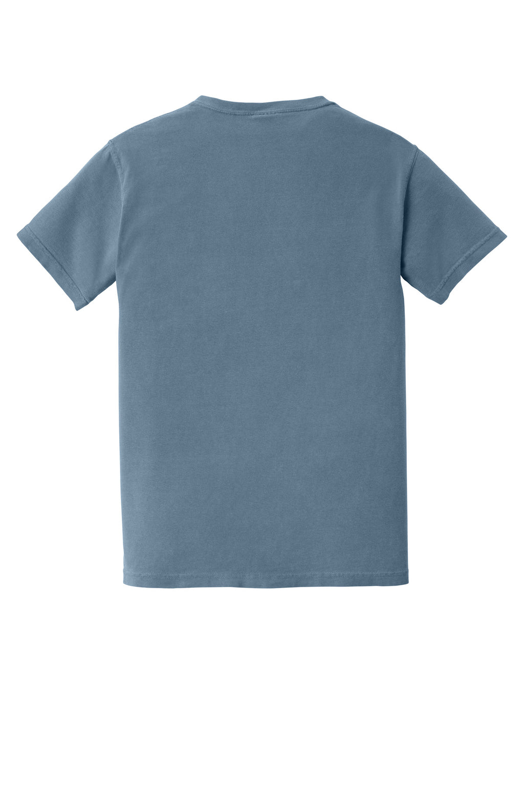 Rear View of Blue Jean COMFORT COLORS Heavyweight Ring Spun Pocket Tee. 6030