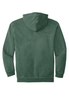 Rear View of Blue Spruce COMFORT COLORS Ring Spun Hooded Sweatshirt. 1567