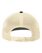 Rear View of Blue Teal/ Birch/ Navy Snapback Trucker Cap - 112