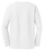 Rear View of Bright White District Perfect Weight Long Sleeve Tee. DT105