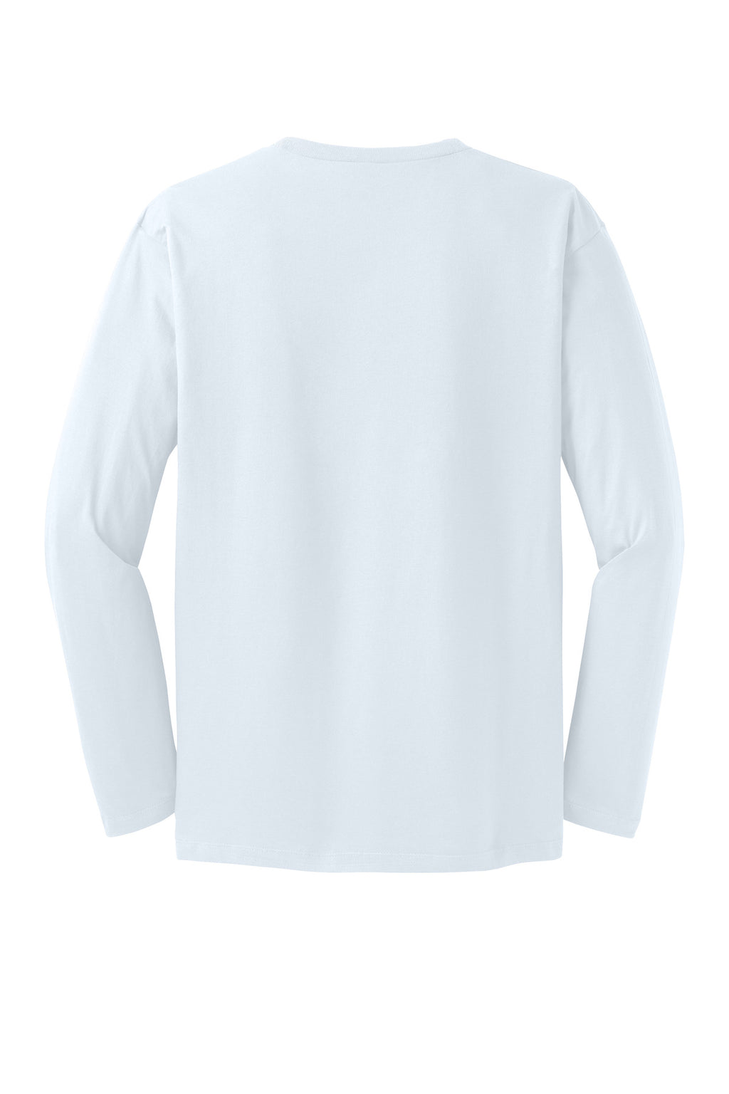 Rear View of Bright White District Perfect Weight Long Sleeve Tee. DT105