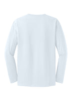 Rear View of Bright White District Perfect Weight Long Sleeve Tee. DT105