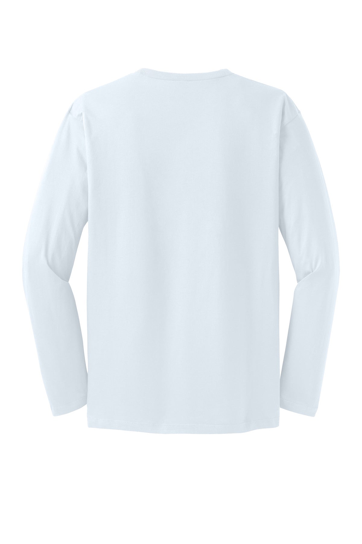 Rear View of Bright White District Perfect Weight Long Sleeve Tee. DT105