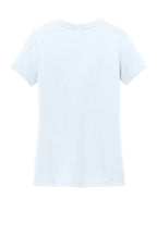 Rear View of Bright White District Women's Perfect Weight Tee. DM104L
