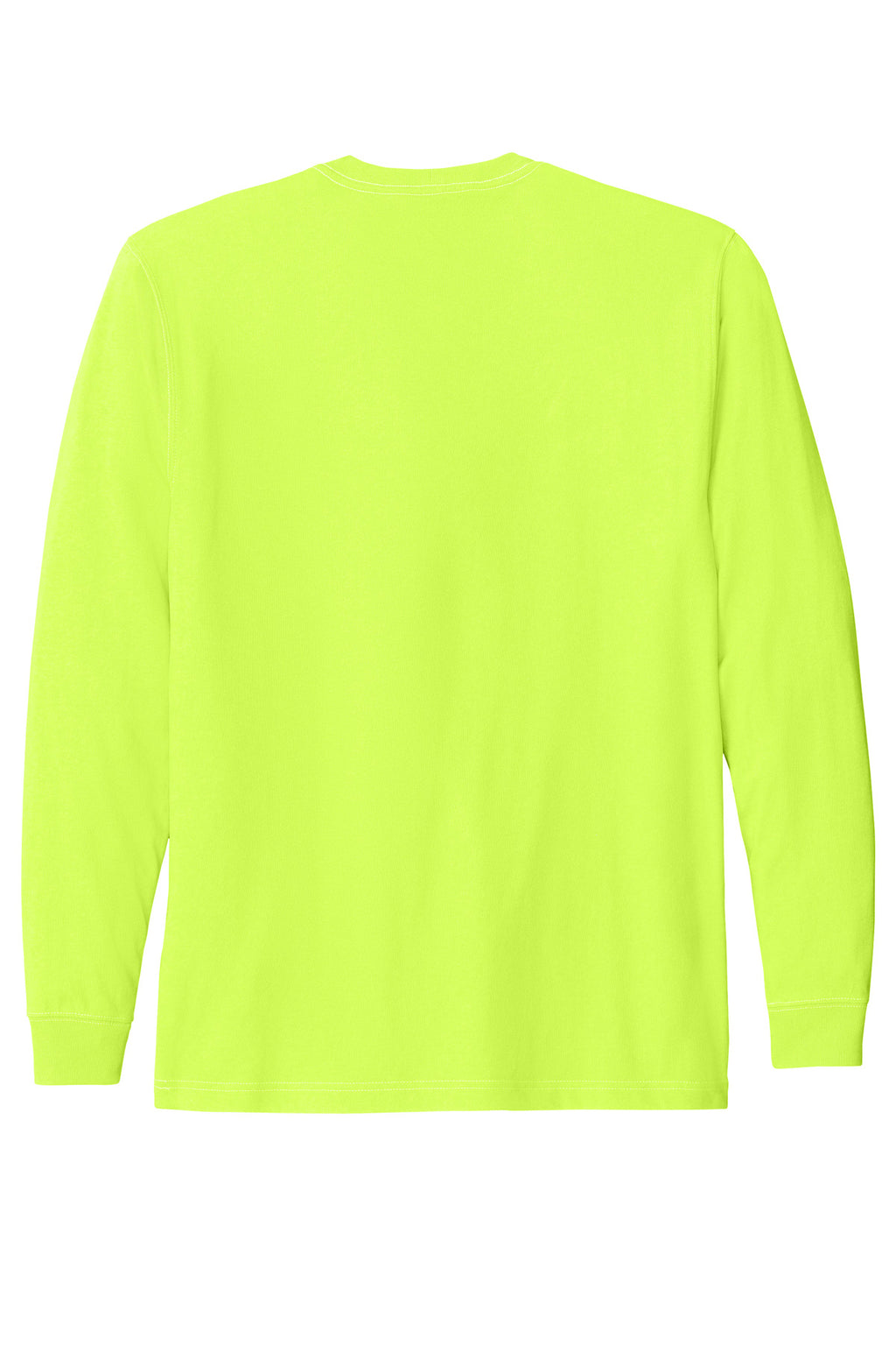 Rear View of BriteLime Carhartt Workwear Pocket Long Sleeve T-Shirt. CTK126