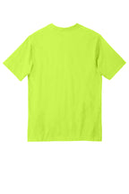 Rear View of BriteLime Carhartt Workwear Pocket Short Sleeve T-Shirt. CTK87