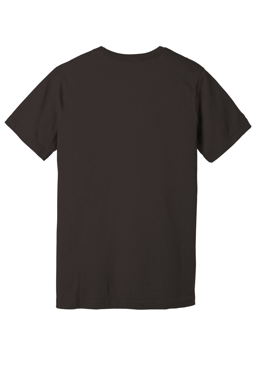 Rear View of Brown BELLA+CANVAS Unisex Jersey Short Sleeve Tee. BC3001