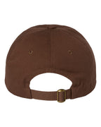 Rear View of Brown Bio-Washed Classic Dad Hat - VC300A