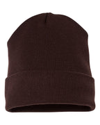 Rear View of Brown Cuffed Beanie - 1501KC