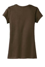Rear View of Brown District Women's Fitted Very Important Tee . DT6001