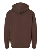 Rear View of Brown Heavyweight Hooded Sweatshirt - IND4000