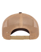 Rear View of Brown/ Khaki Retro Trucker Cap - 6606