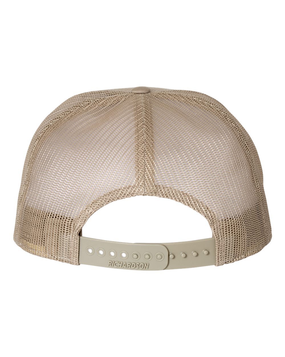 Rear View of Brown/ Khaki Seven-Panel Trucker Cap - 168