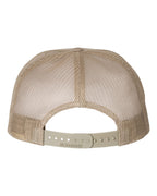 Rear View of Brown/ Khaki Seven-Panel Trucker Cap - 168