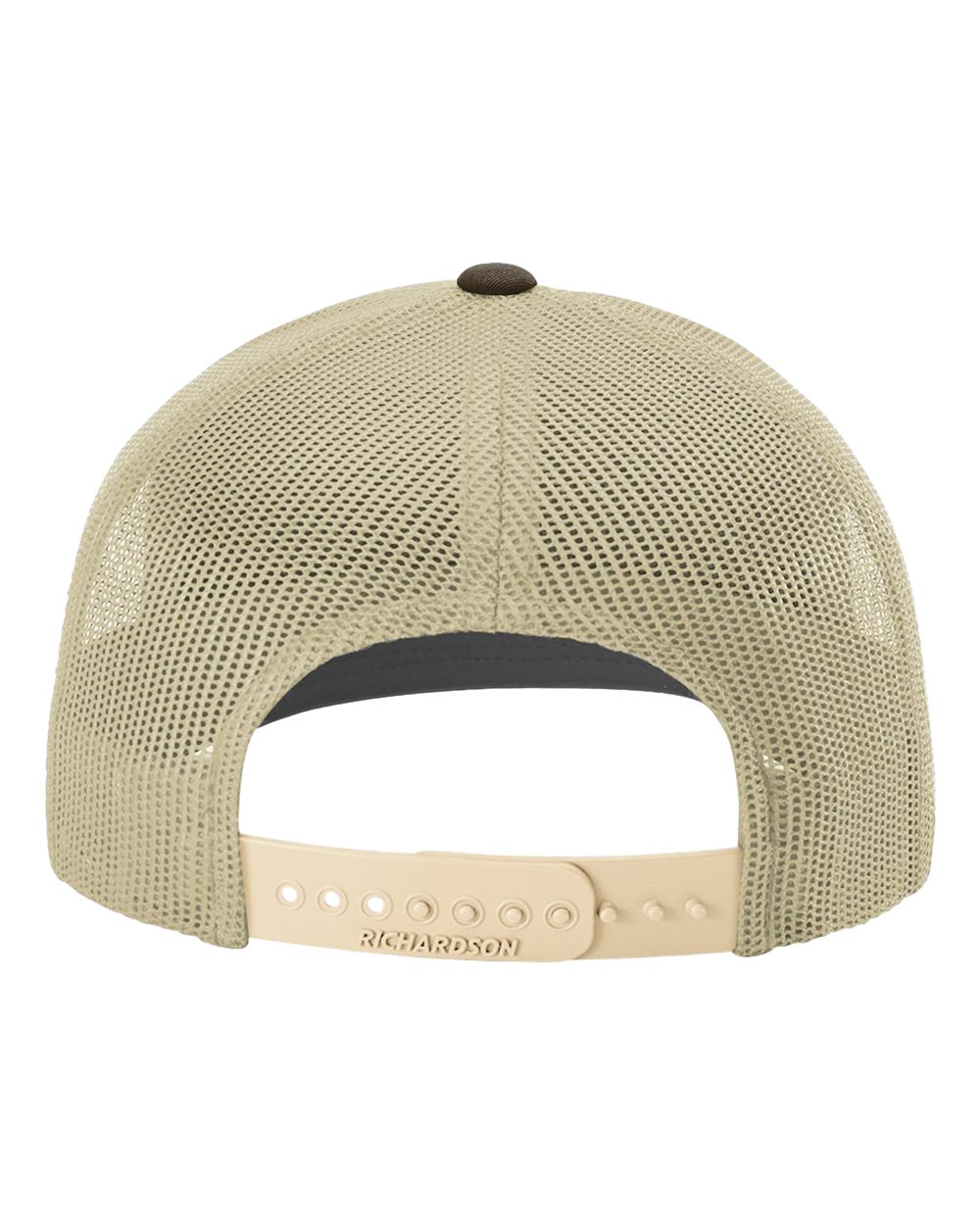 Rear View of Brown/ Khaki Snapback Trucker Cap - 112