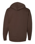 Rear View of Brown Midweight Hooded Sweatshirt - SS4500