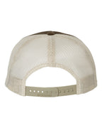 Rear View of Brown/ Sand Troutdale Corduroy Trucker Cap - 930