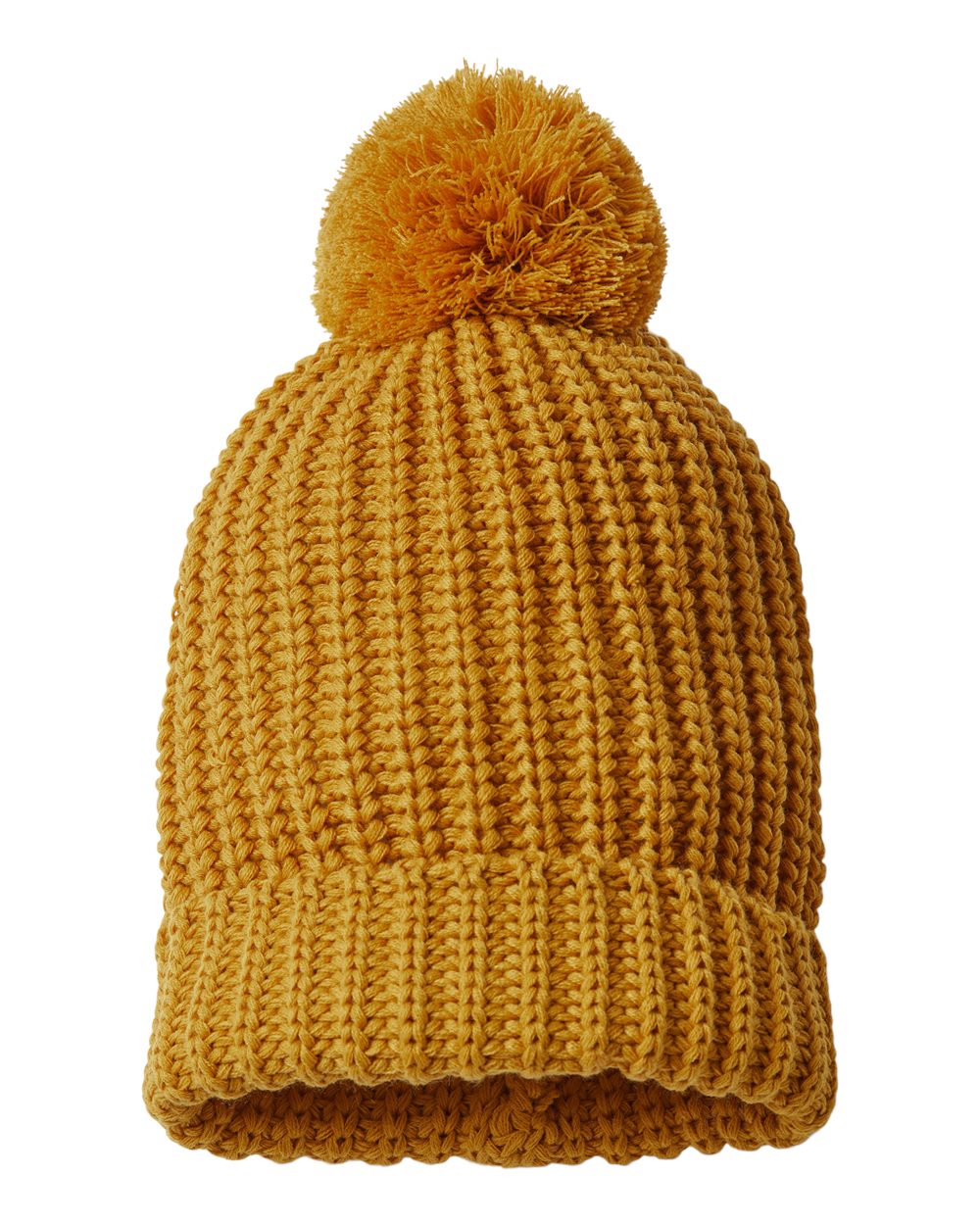 Rear View of Camel Chunky Cable Beanie - 143R