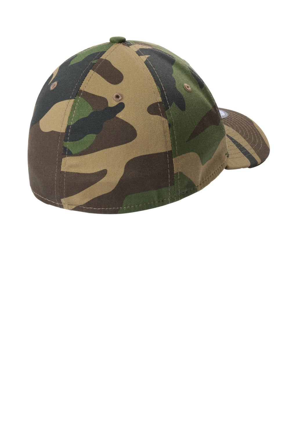 Rear View of Camo New Era - Structured Stretch Cotton Cap. NE1000