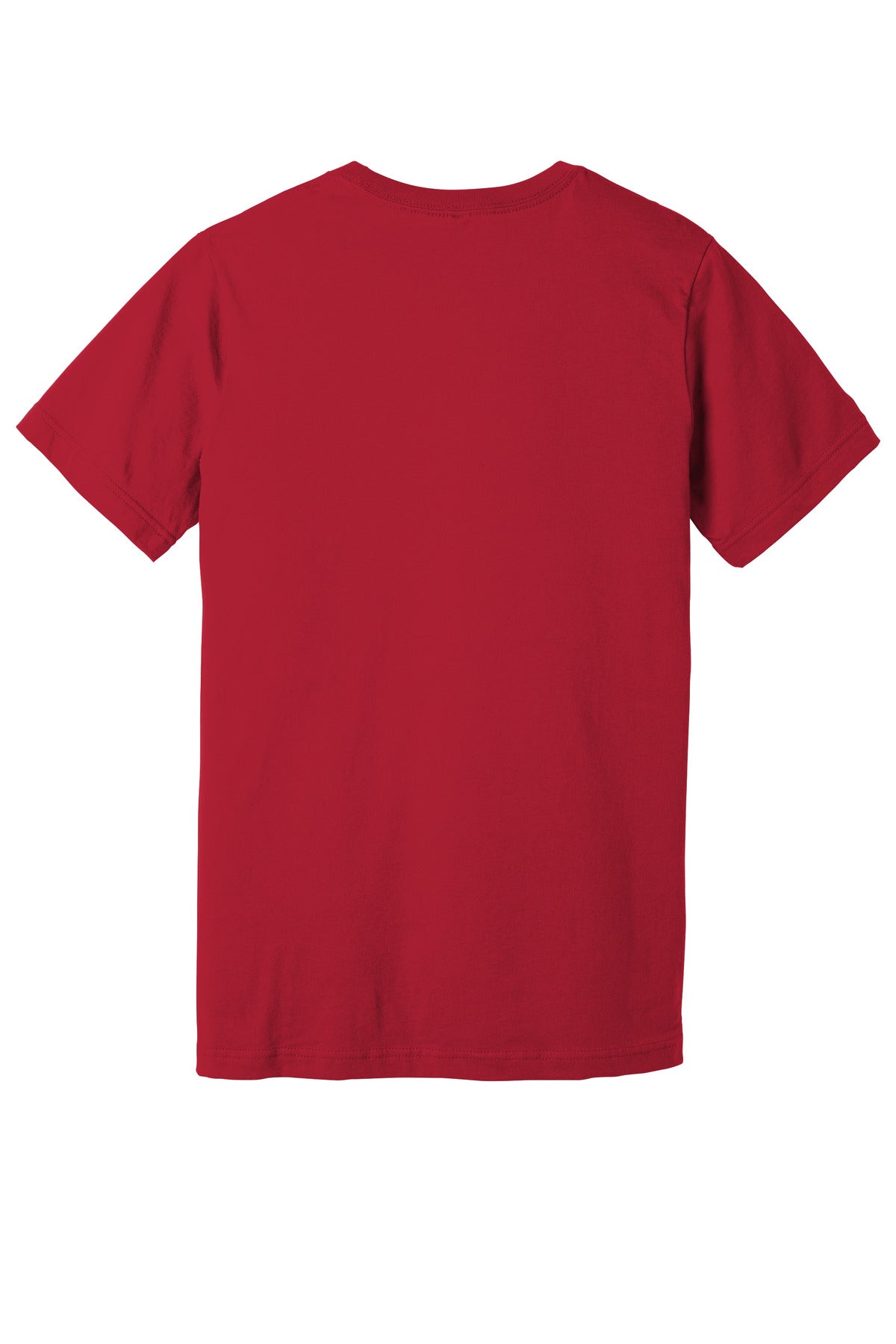 Rear View of Canvas Red BELLA+CANVAS Unisex Jersey Short Sleeve Tee. BC3001