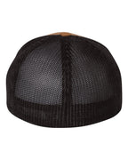 Rear View of Caramel/ Black Trucker Cap - 6511