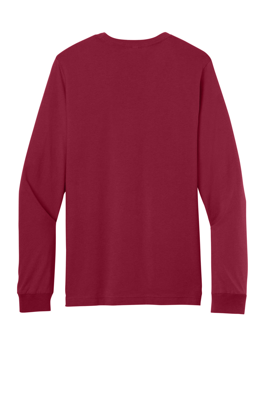 Rear View of Cardinal BELLA+CANVAS Unisex Jersey Long Sleeve Tee. BC3501