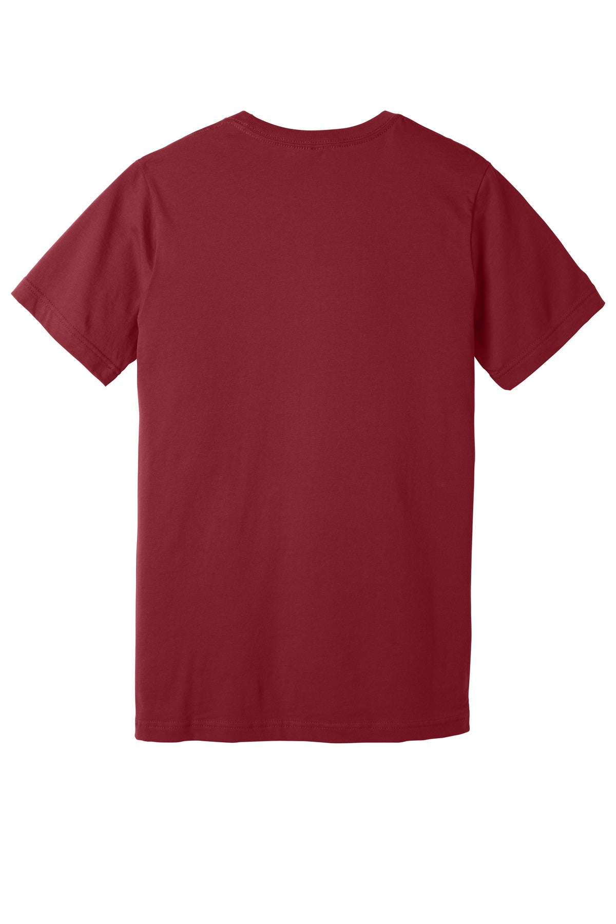 Rear View of Cardinal BELLA+CANVAS Unisex Jersey Short Sleeve Tee. BC3001