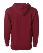 Rear View of Cardinal Heavyweight Full-Zip Hooded Sweatshirt - IND4000Z