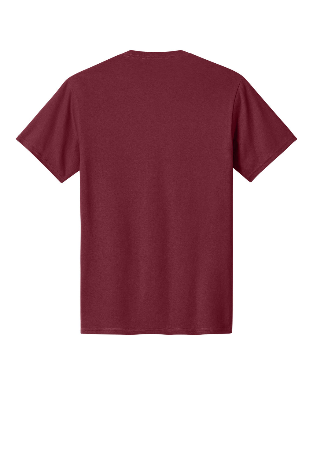 Rear View of Cardinal Port & Co Core Cotton Tee. PC54